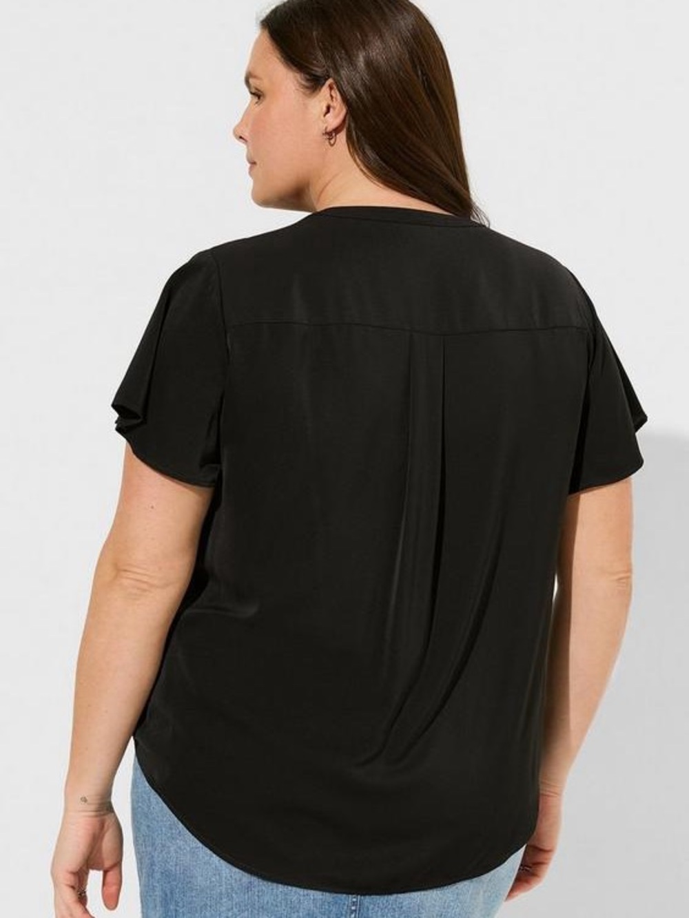 Harper Studio Crepe de Chine Flutter Short Sleeve Blouse 2/ 2X /18/20 - Picture 3 of 8